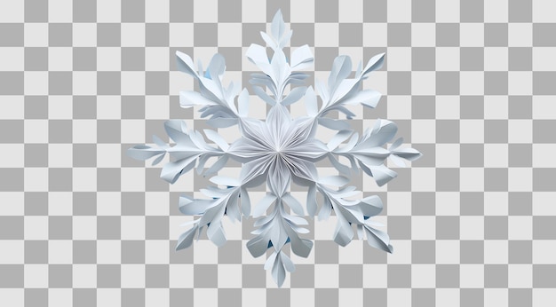 paper white snowflake close up created with generative ai technology png