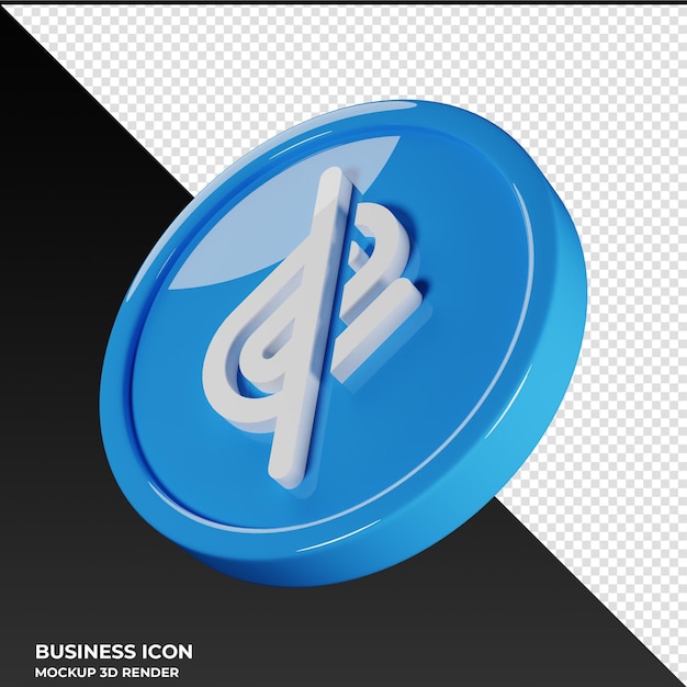 Paperclip Slash 2 Business Icon 3D Render Illustration