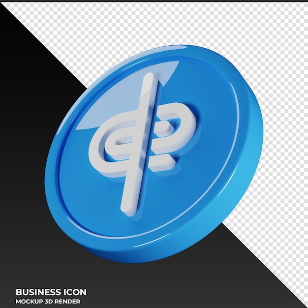 Paperclip Slash Business Icon 3D Render Illustration