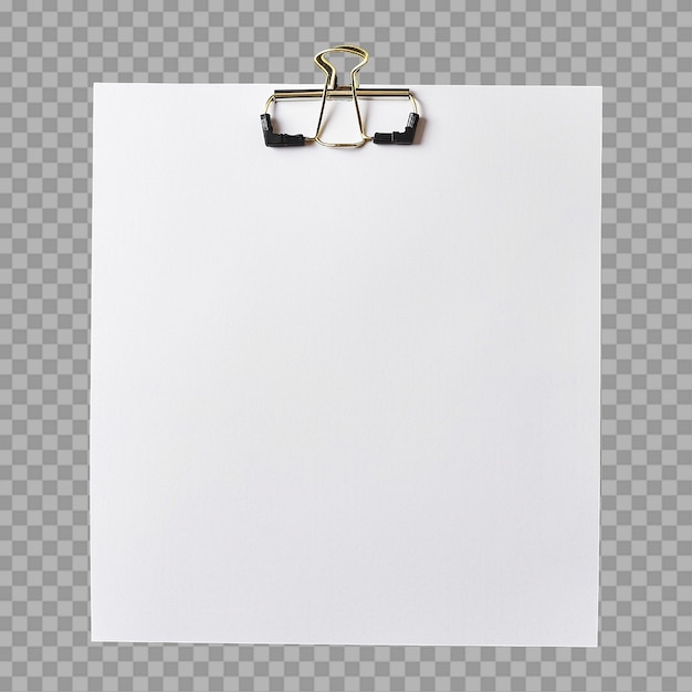 PSD papier blanc avec clip isolé sur fond transparent png