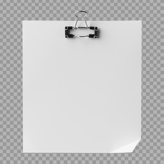 PSD papier blanc avec clip isolé sur fond transparent png