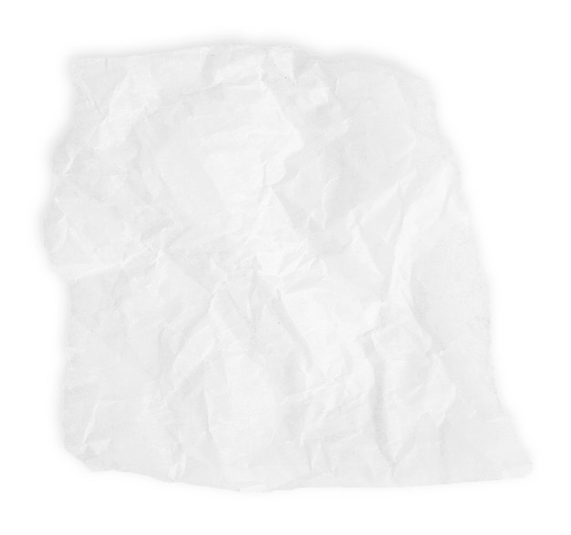 PSD un papier blanc déchiré et froissé, un morceau de papier sur un fond vide.