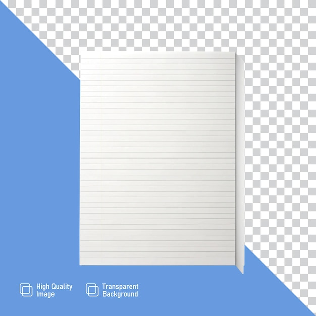Papier blanc isolé sur un fond transparent