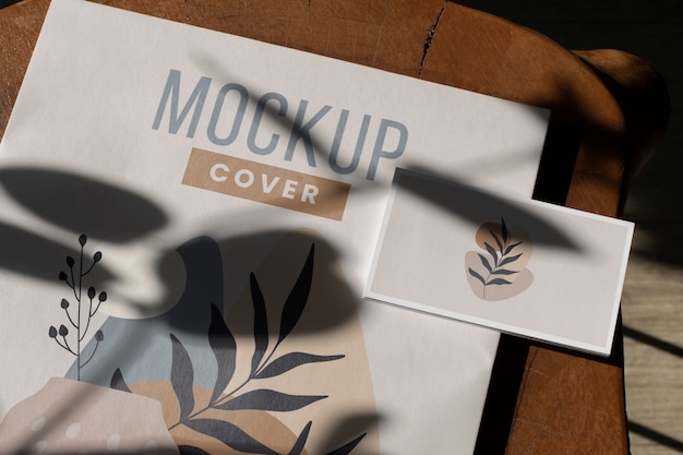 PSD papier-briefpapier-mock-up mit branding-schatten