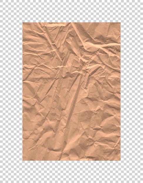 PSD papier brun plié vide sur fond transparent