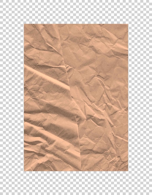 PSD papier brun plié vide sur fond transparent