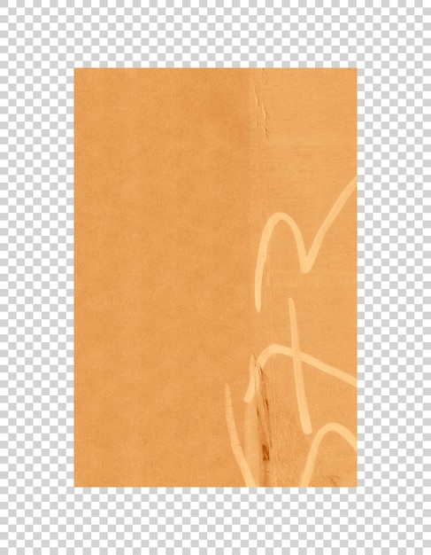 PSD papier brun plié vide sur fond transparent