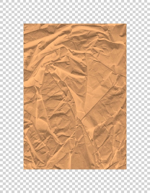 PSD papier brun plié vide sur fond transparent