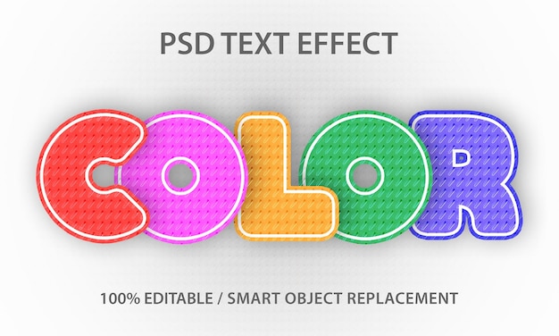 PSD papier de couleur à effet de texte modifiable premium