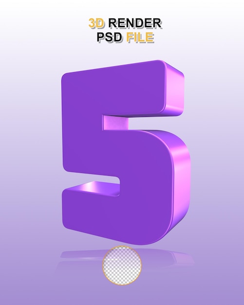 un papier de couleur violette avec un fond violet avec un 5 dessus
