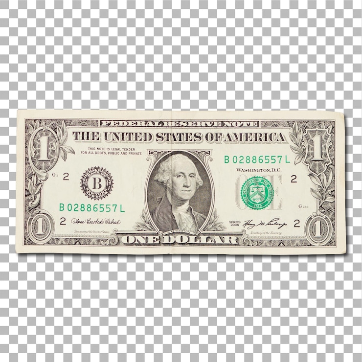 PSD le papier dollar isolé sur un élément de fond ordinaire peut être utilisé pour le projet de conception