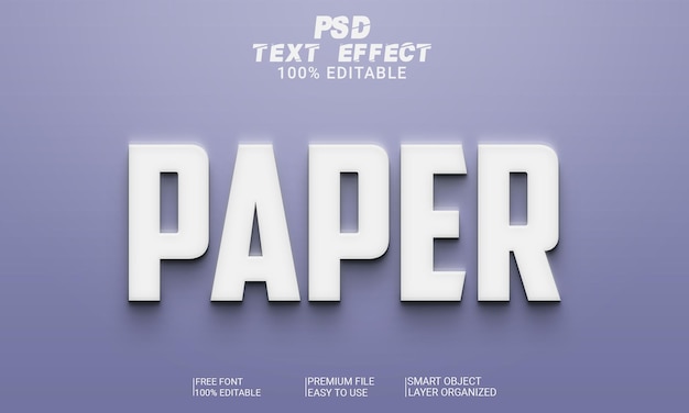 PSD papier à effet de texte 3d