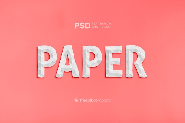 PSD papier effet texte