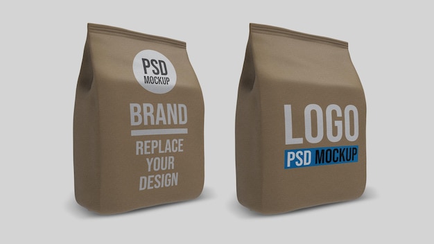 Papier kaffeebeutel 3d rendering mockup design