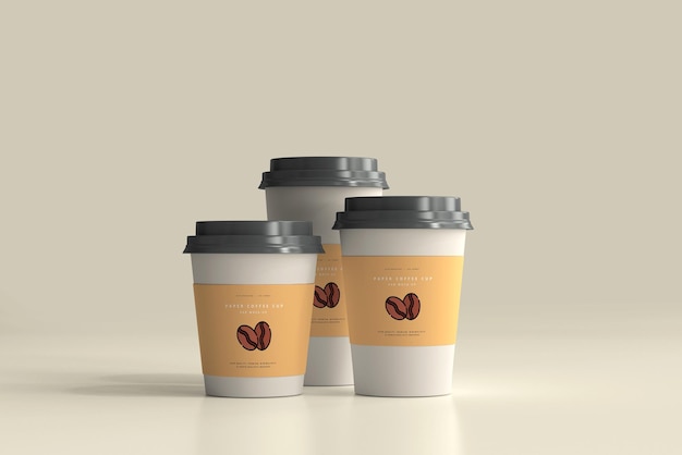 Papier kaffeetasse mockup szene