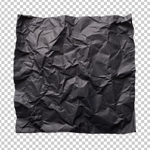 PSD papier kraft noir à fond transparent ridé