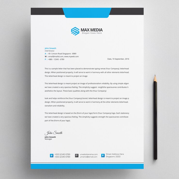 PSD papier à lettre moderne