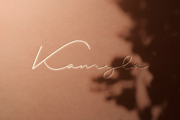 Papier de luxe pour maquette de logo avec ombre superposée