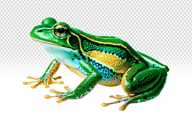Un papier peint d'animal de grenouille 3D isolé sur un fond transparent