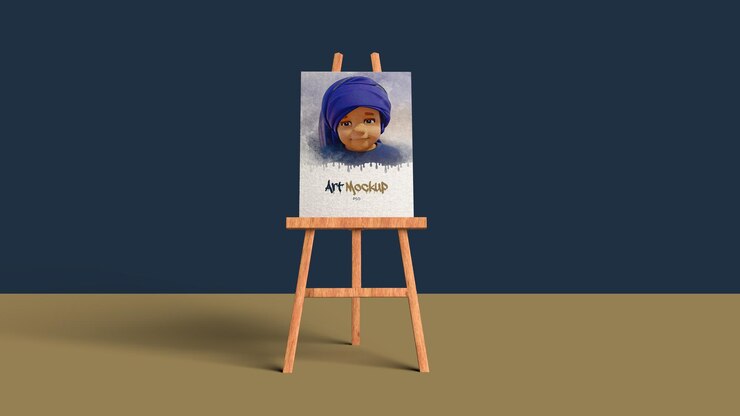 Le papier peint Mockup Art Stand Mockup Peinture Mockup L'art Mockup La peinture du stand Mockup