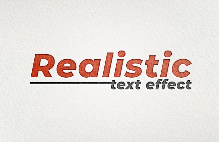 PSD papier pressé réaliste effet de style de texte 3d