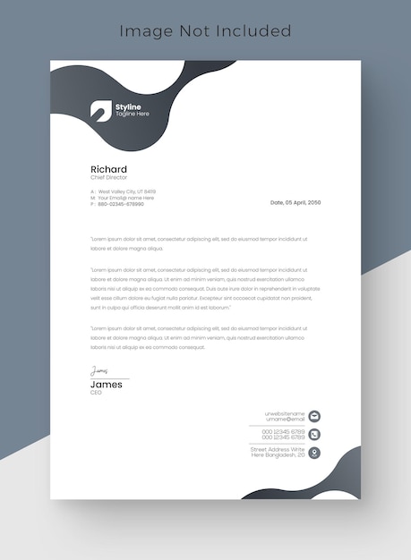 PSD papier à en-tête d'entreprise conception professionnelle conception d'entreprise mise en page d'entreprise papier à en-tête