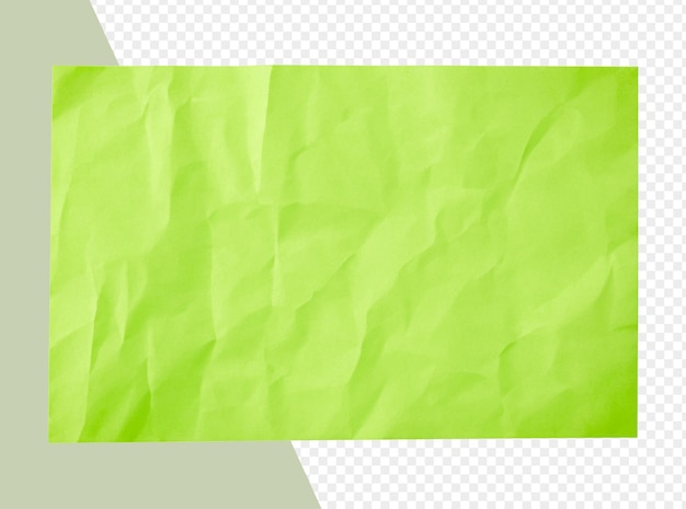 PSD papier vert endommagé isolé