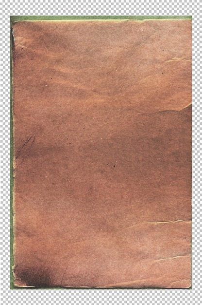 PSD papier vintage avec texture vieillie et bords vieillis déchirés couverture de livre en carton brun rustique