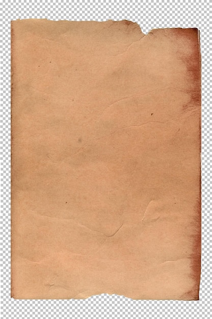 PSD papier vintage avec texture vieillie et bords vieillis déchirés couverture de livre en carton brun rustique