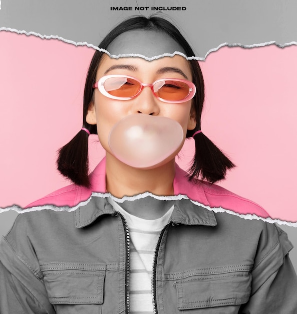 Papier zerrissene Effekte Foto Mockup