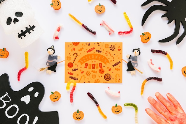 PSD papierabdeckungsmodell mit halloween-konzept