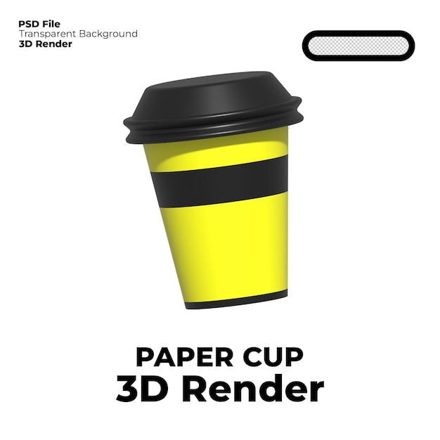 PSD papierbecher oder kaffeebecher 3d-rendering-illustration