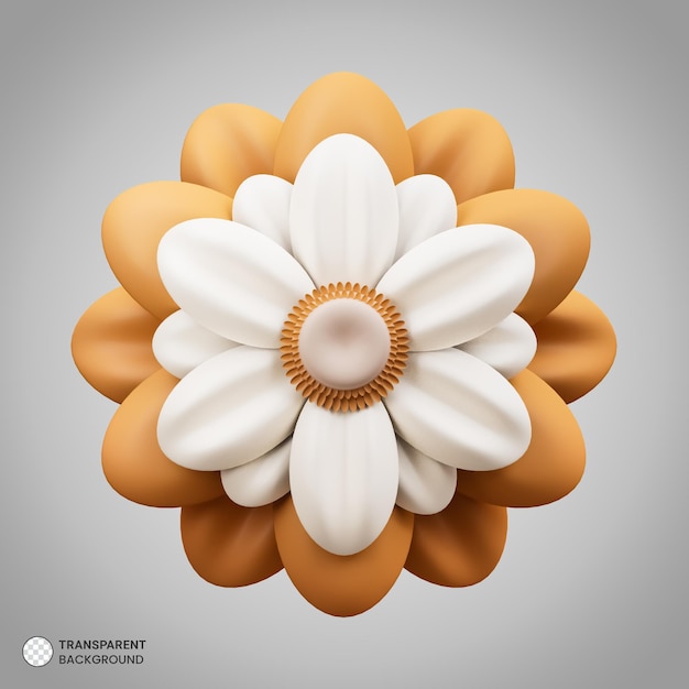 Papierblumensymbol 3d-Renderillustration