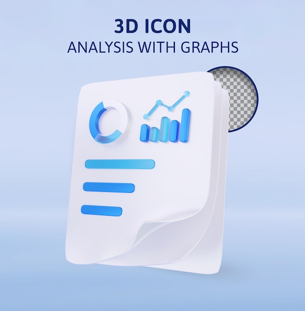 papiere mit datenanalyse 3d-rendering-illustration