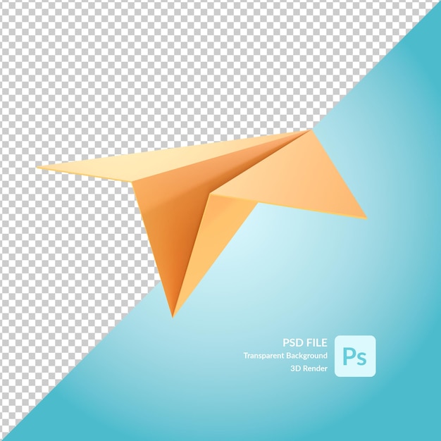 PSD papierflugzeug 3d-darstellungsrendering