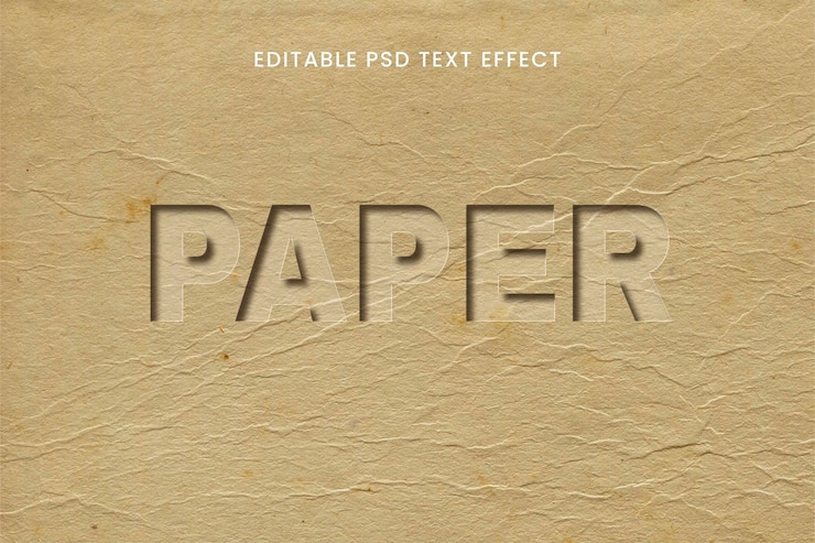 PSD papiergeschnittene bearbeitbare psd-text-effektvorlage