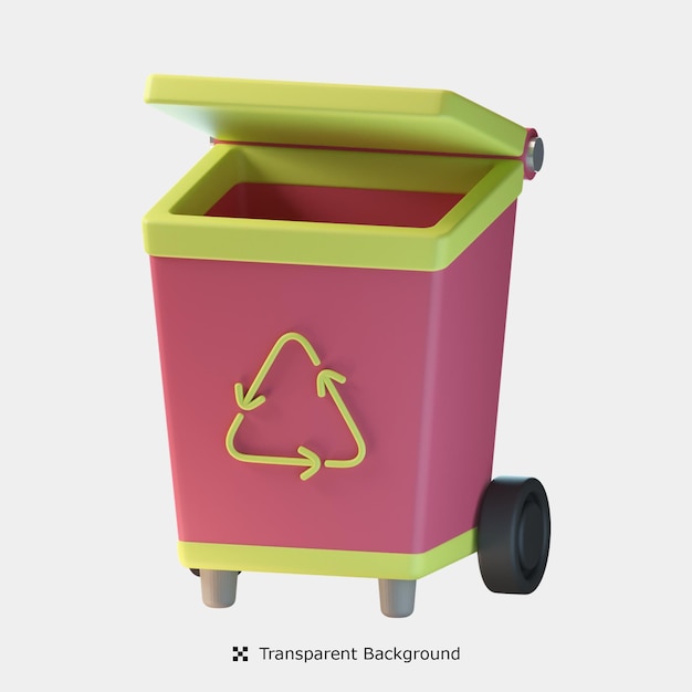 Papierkorb 3D-Symbol-Darstellung