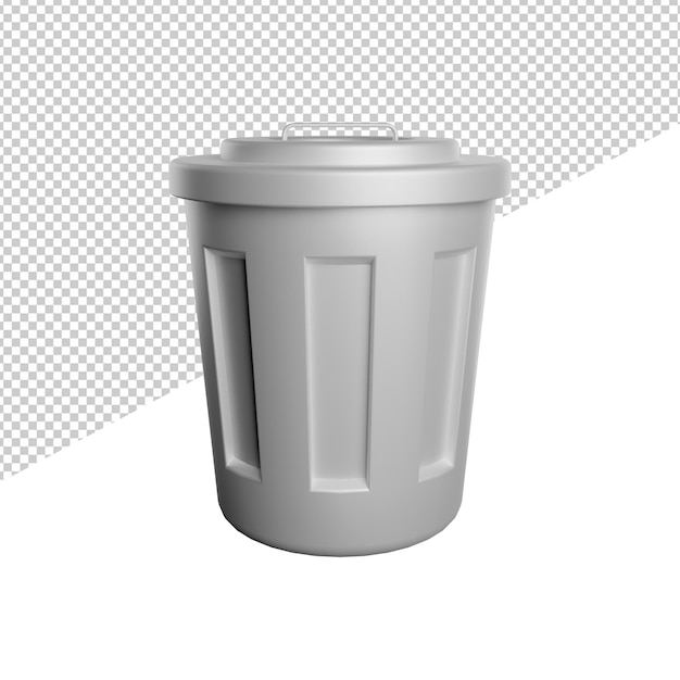 Papierkorb-Vorderansicht 3D-Rendering-Illustrationssymbol mit transparentem Hintergrund