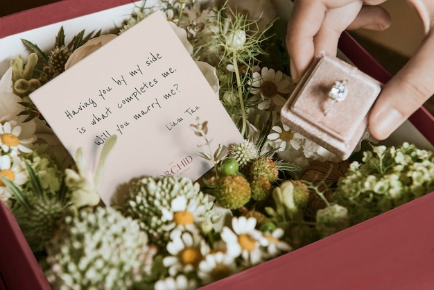 Papiernotiz-Mockup-Verlobungsring Valentinstagsantrag-PSD
