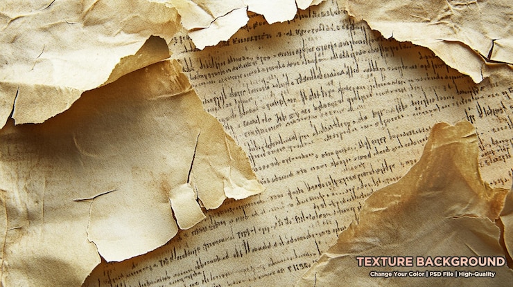 PSD des papiers grunge avec des hiéroglyphes
