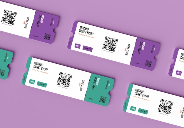 Papierticketmodell mit qr-code