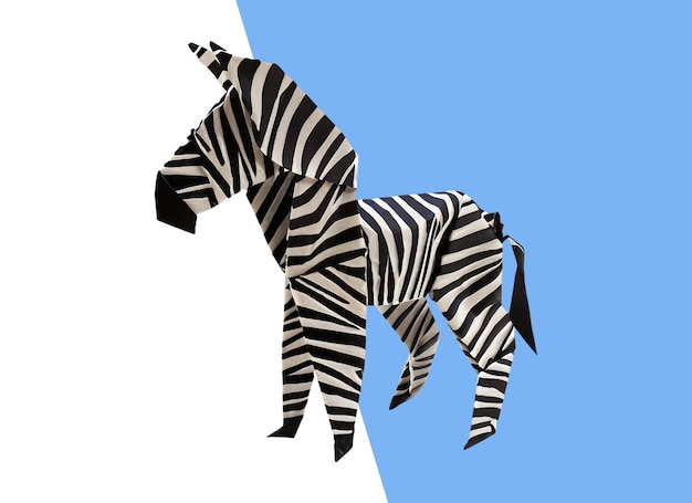 PSD papierzebra mit origami-technik hergestellt