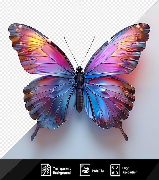 Papillon De Couleur Premium Isolé Sur Un Fond Isolé Aucun Autre Objet Détecté Dans L'image Png