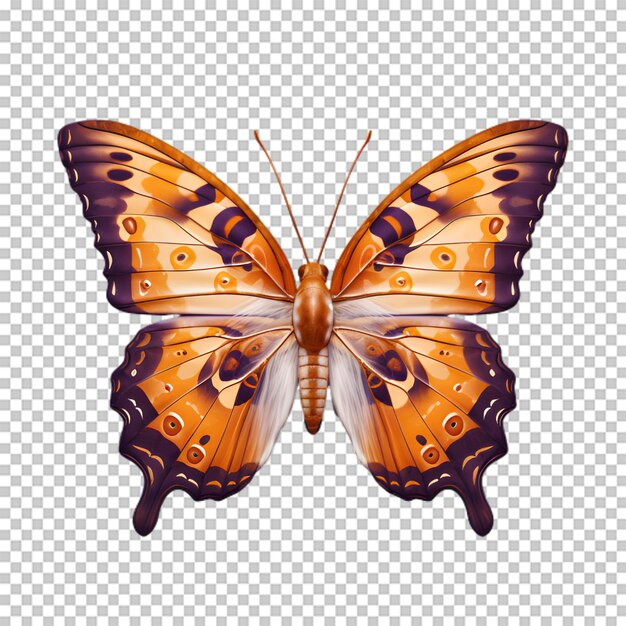 PSD papillon jaune sur fond transparent