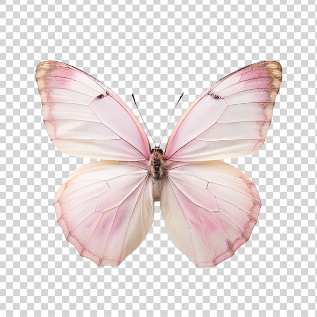 PSD un papillon rose isolé sur un fond transparent