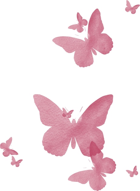 Des papillons à l'aquarelle rose Une composition rêveuse et élégante