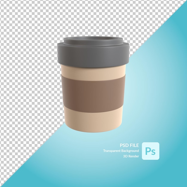 PSD pappbecher 3d-illustrationsrendering