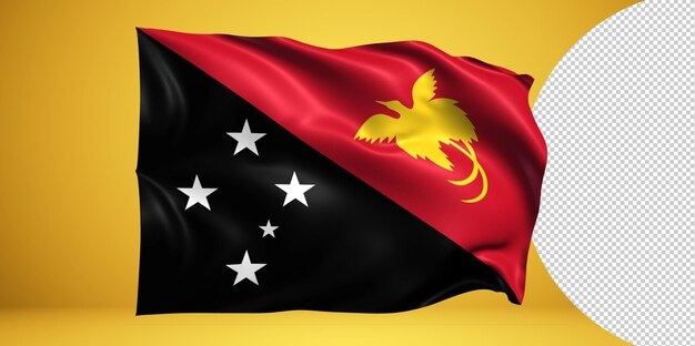 PSD papúa nueva guinea bandera ondeante realista aislado en png transparente