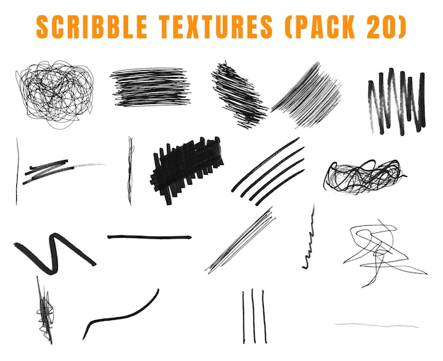 Le paquet 20 de textures à griffonner