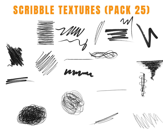 Le paquet 25 de textures à griffonner
